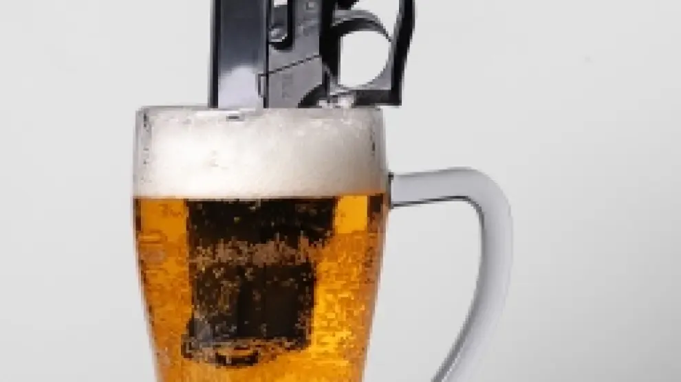 cerveza y pistola